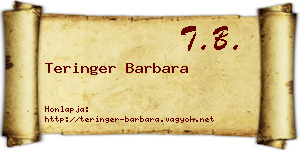 Teringer Barbara névjegykártya
